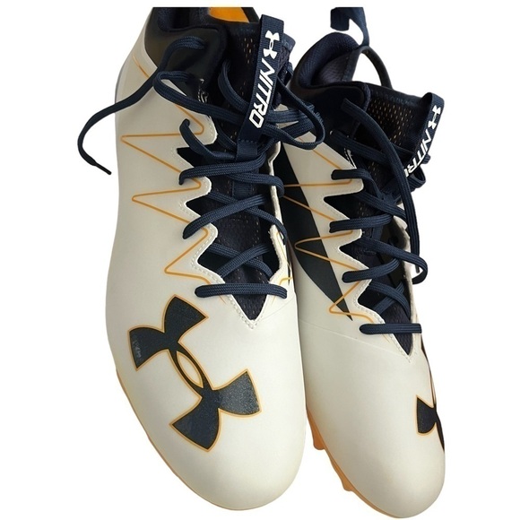 Under Armour Mens Nitro Pro Football Cleats White Blue Yellow Size 15 main image 10